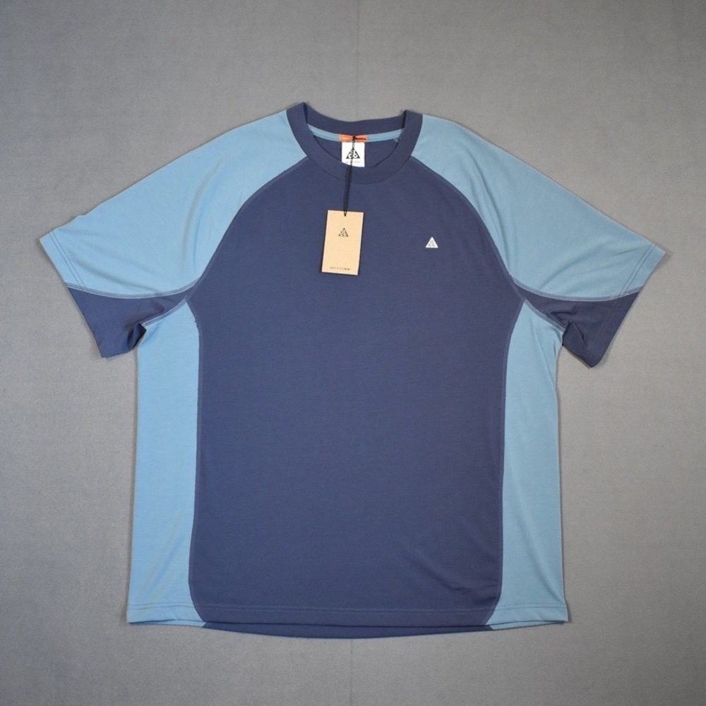 Nike ACG Goat Rocks Color Block Dri-FIT ADV Baseball Tee X-Large Blue Two Tone - Picture 3 of 8